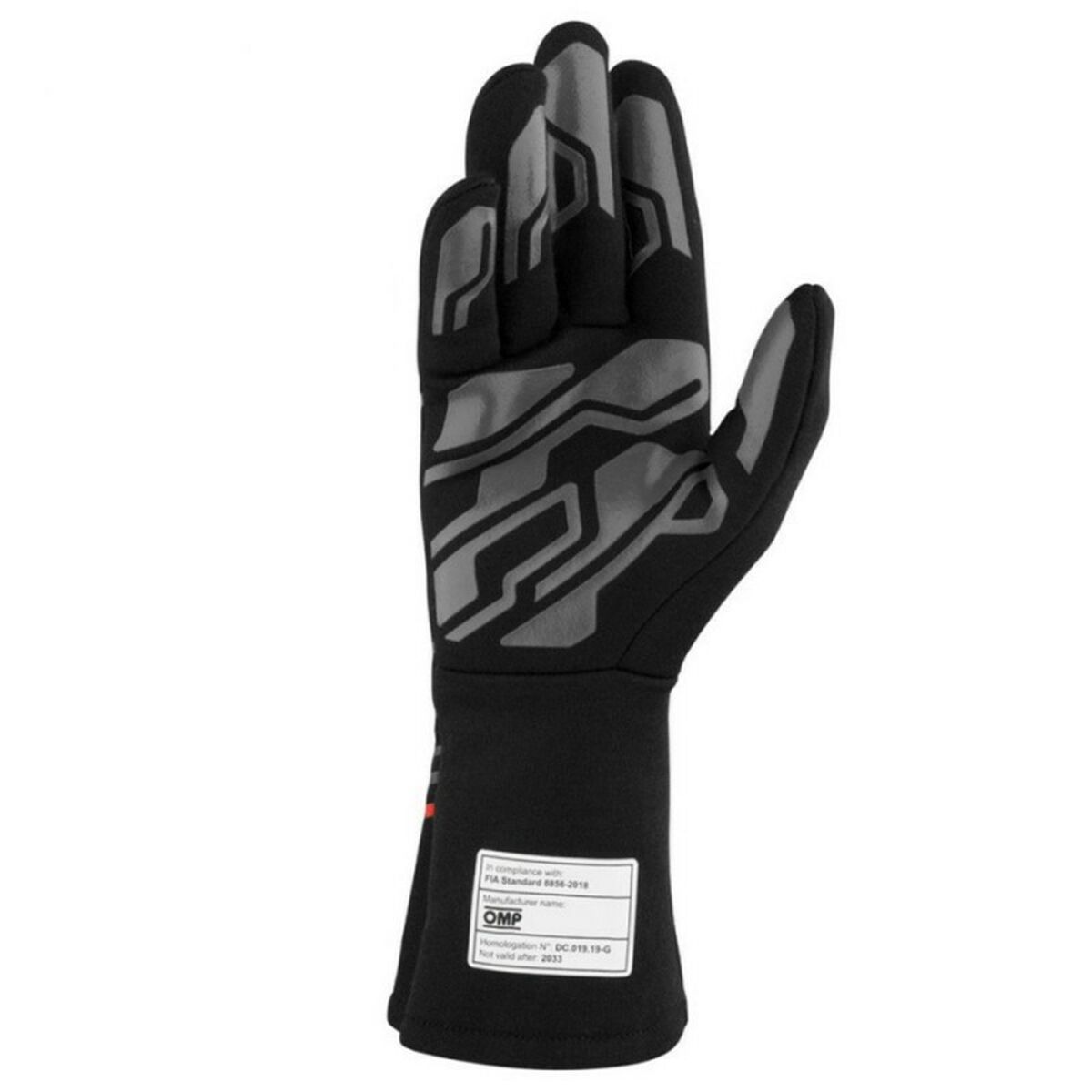 Guantes de Karting OMP MY2025 Negro Rojo FIA 8856-2018