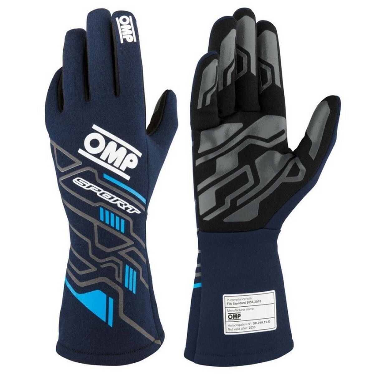 Guantes de Karting OMP MY2025 Azul Azul marino FIA 8856-2018
