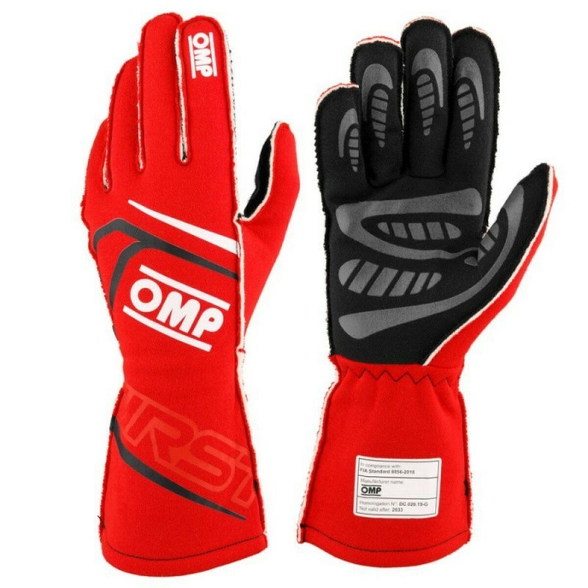 Guantes de Karting OMP MY2025 Rojo FIA 8856-2018