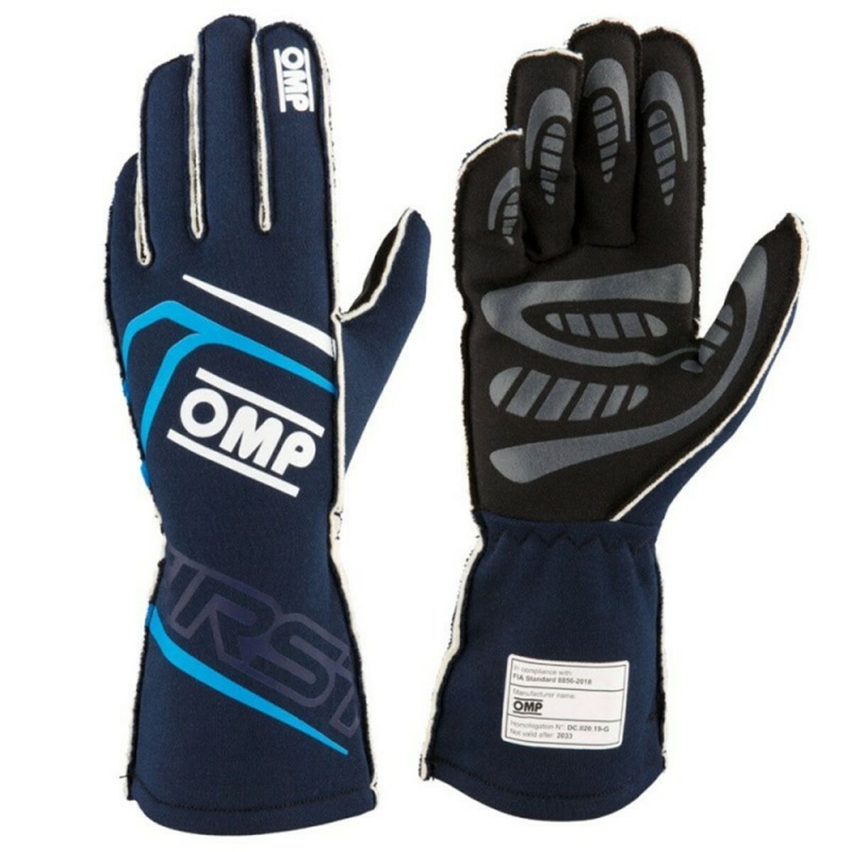Guantes de Karting OMP MY2025 Azul Azul marino FIA 8856-2018