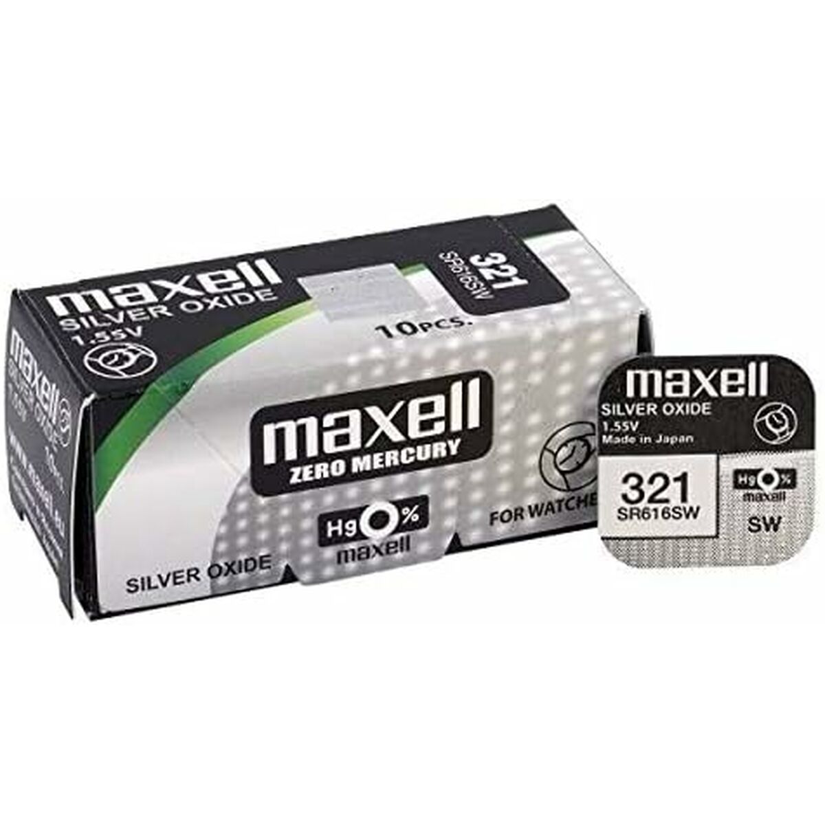 Pila de botón Maxell SR616SW 321 1,55 V Pilas de Botón