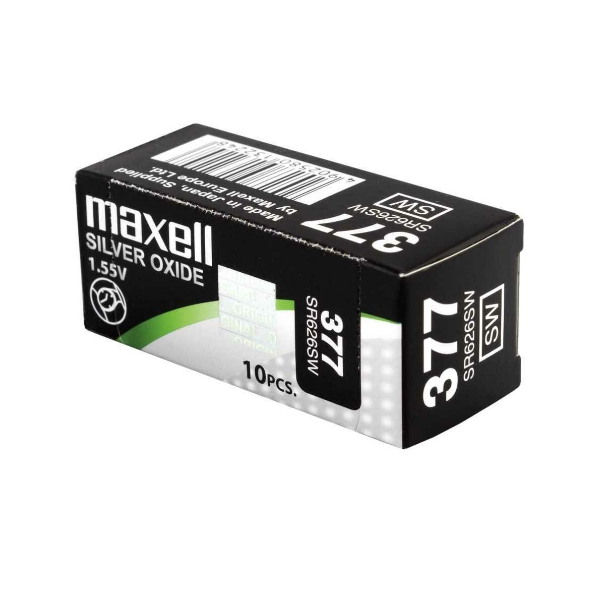 Pila de botón Maxell SR626SW 377 1,55 V Pilas de Botón