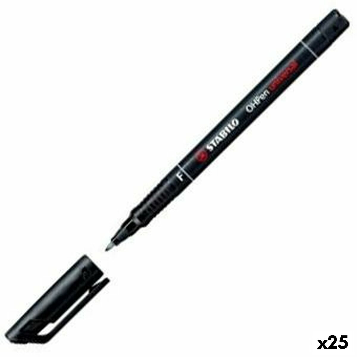Rotulador permanente Stabilo OHPEN UNIVERSAL Negro 0,7 mm 10 Piezas (25 Unidades)