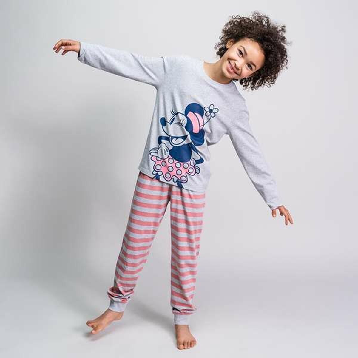 Pijama Infantil Minnie Mouse Gris