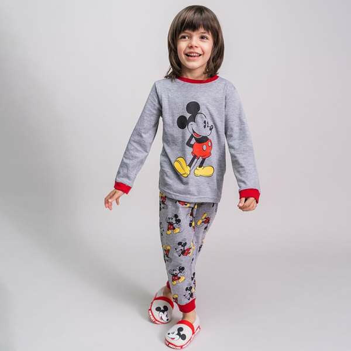 Pijama Infantil Mickey Mouse Gris