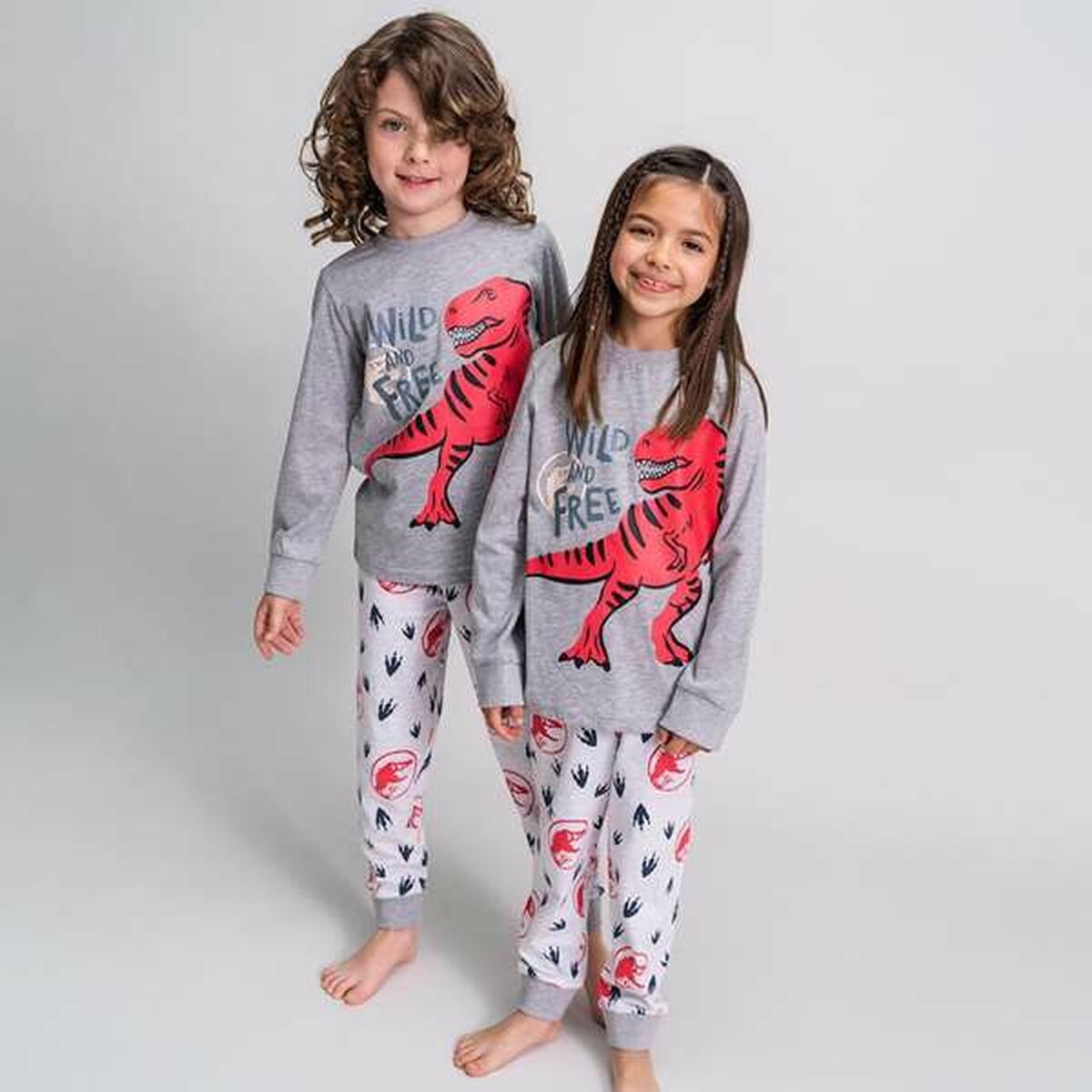 Pijama Infantil Jurassic Park Gris