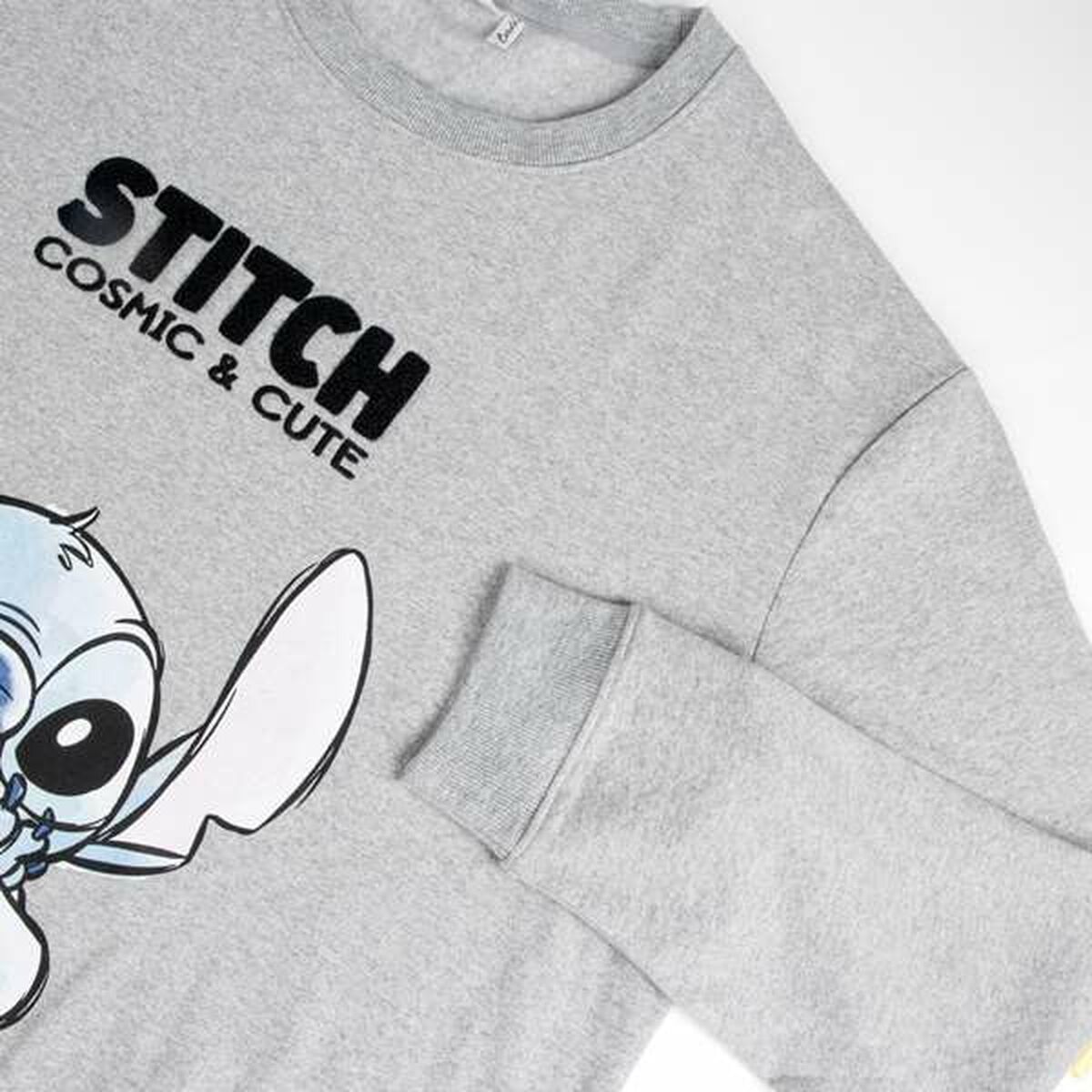 Sudadera sin Capucha Unisex Stitch Gris