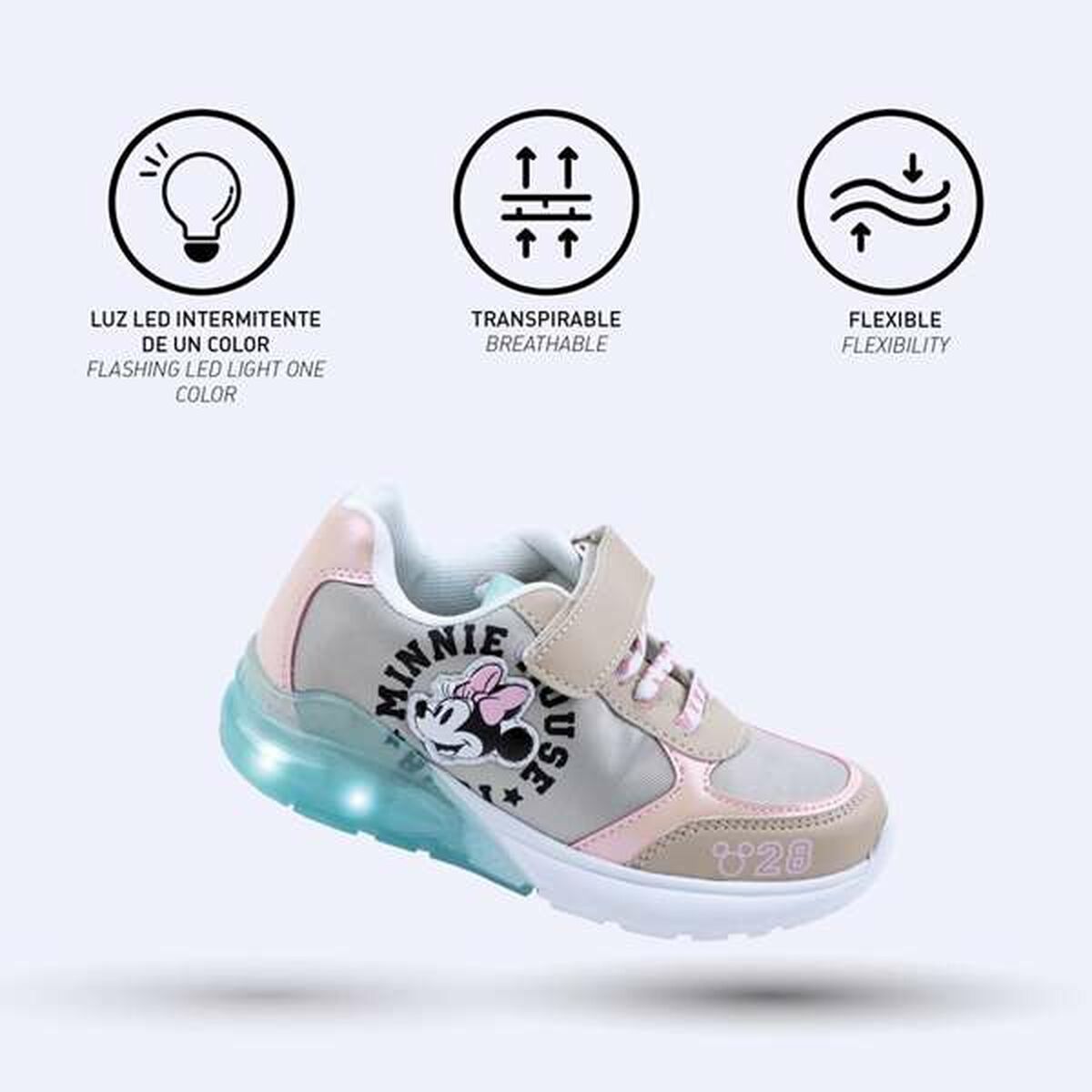 Zapatillas Deportivas Infantiles Minnie Mouse Beige