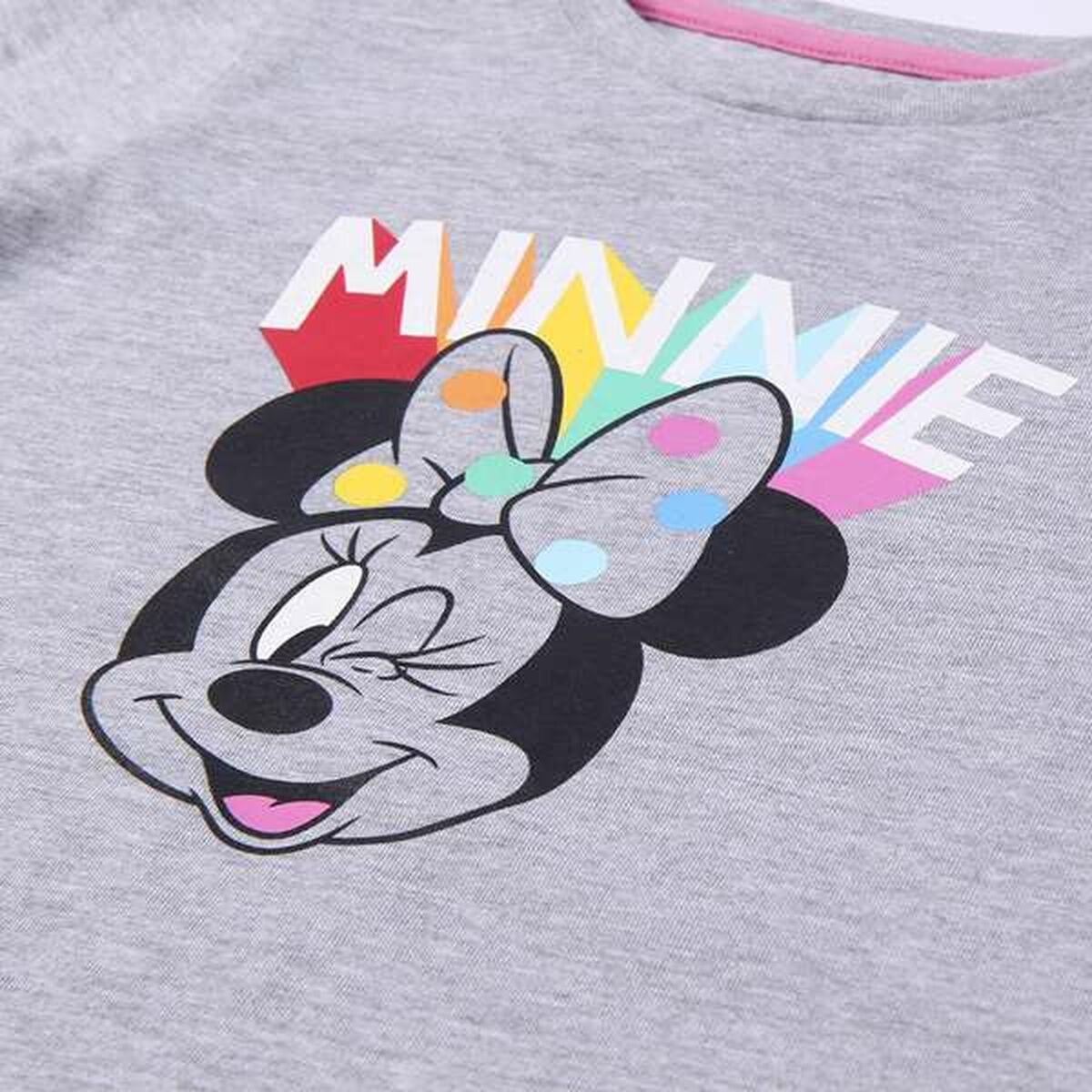 Camiseta de Manga Larga Infantil Minnie Mouse Gris