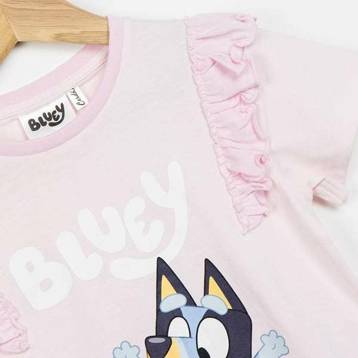 Camiseta de Manga Corta Infantil Bluey Rosa Rosa claro