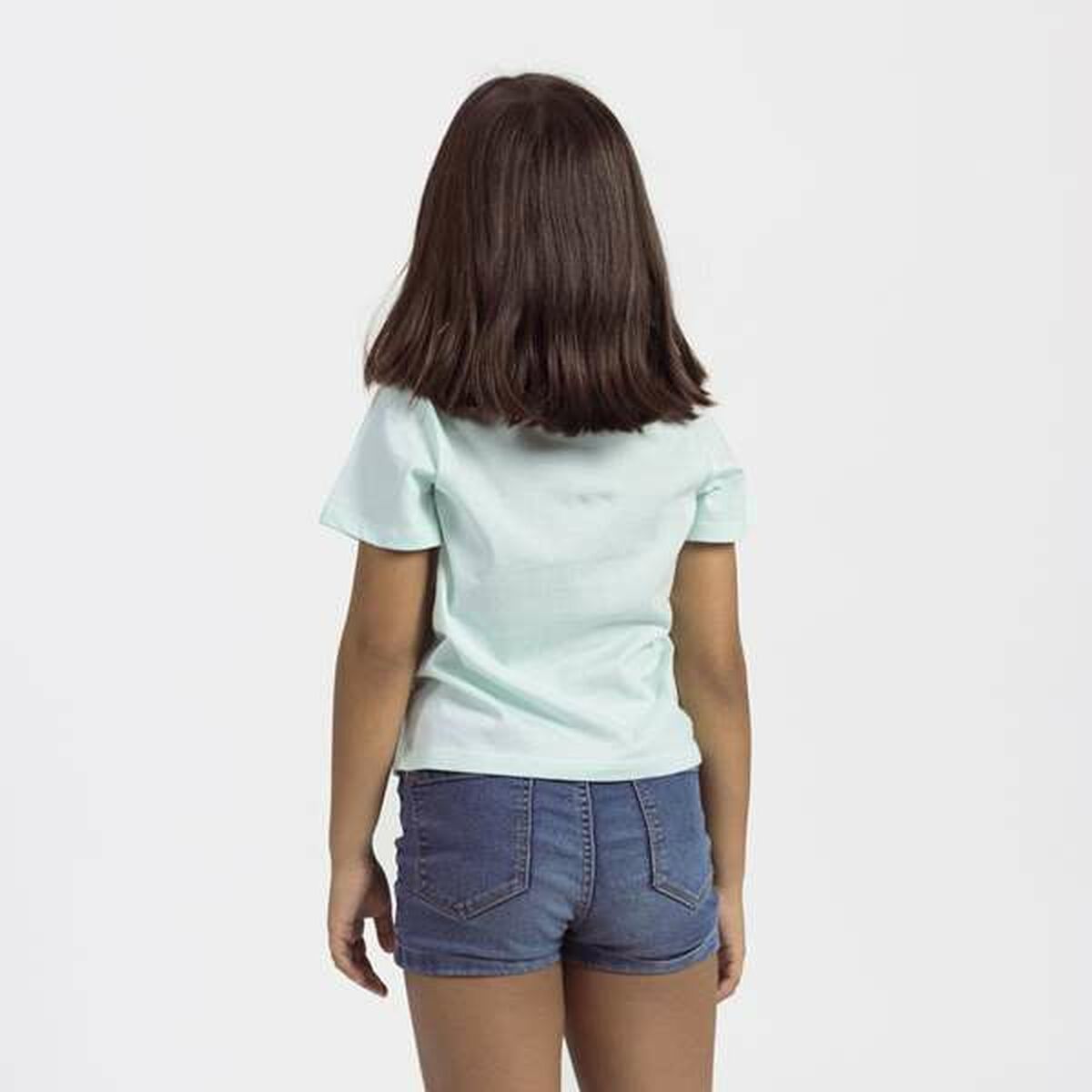 Camiseta de Manga Corta Infantil Stitch Verde Turquesa