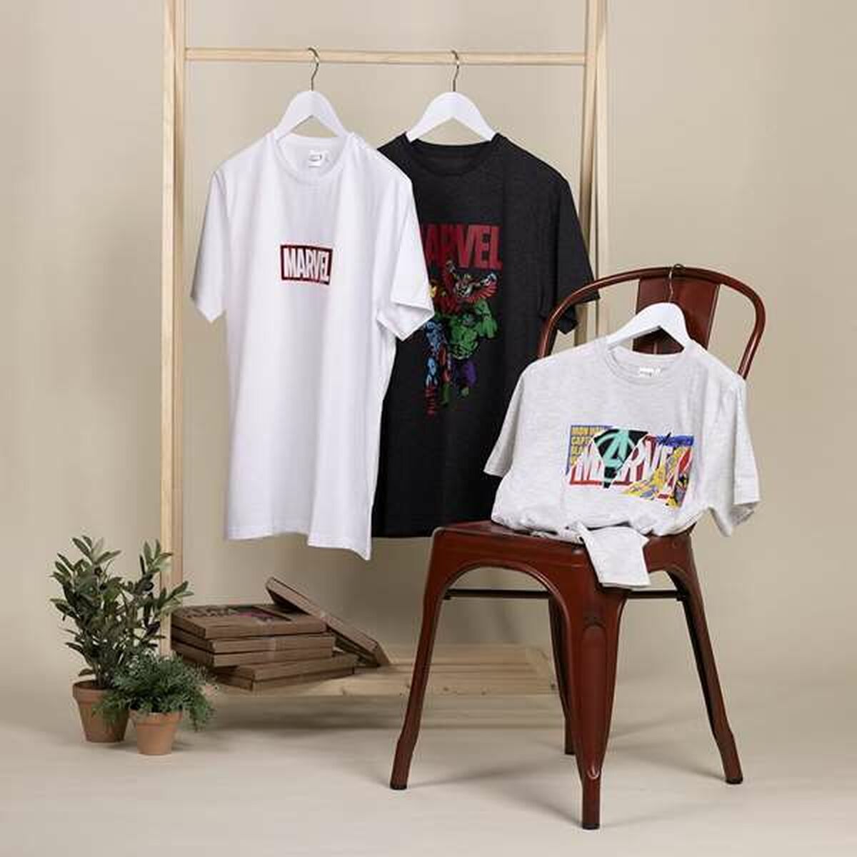 Camiseta de Manga Corta Hombre Marvel Blanco