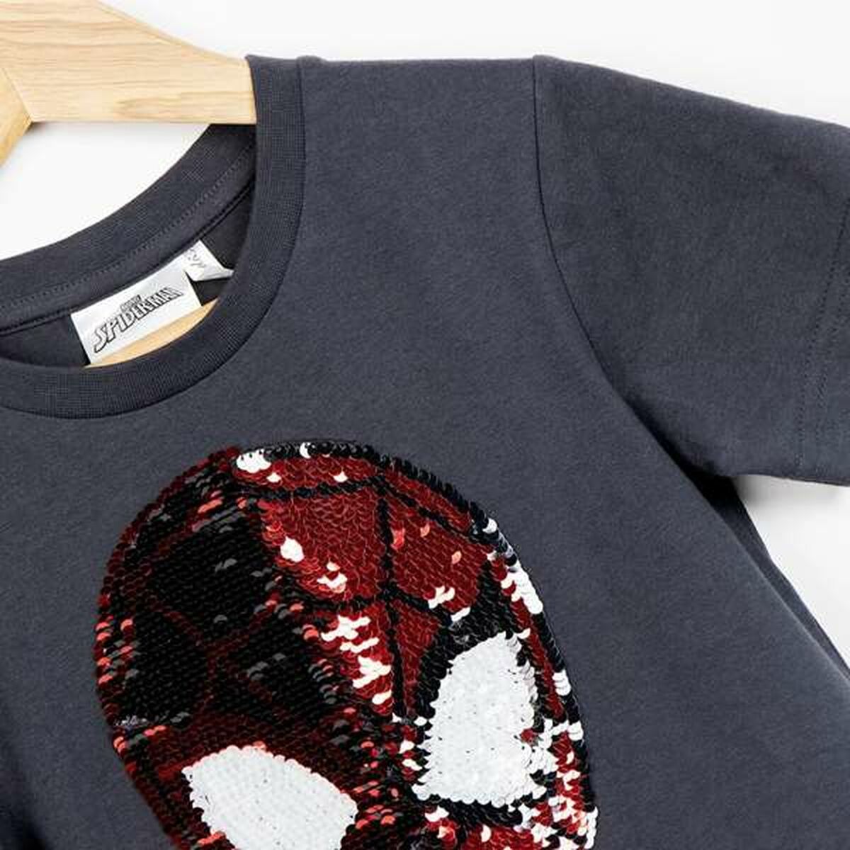 Camiseta de Manga Corta Niño Spider-Man Gris oscuro