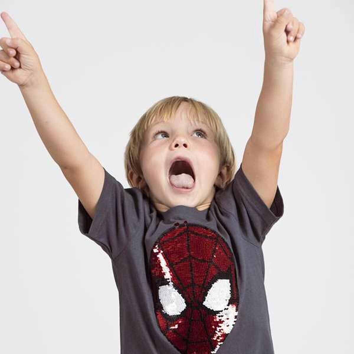 Camiseta de Manga Corta Niño Spider-Man Gris oscuro