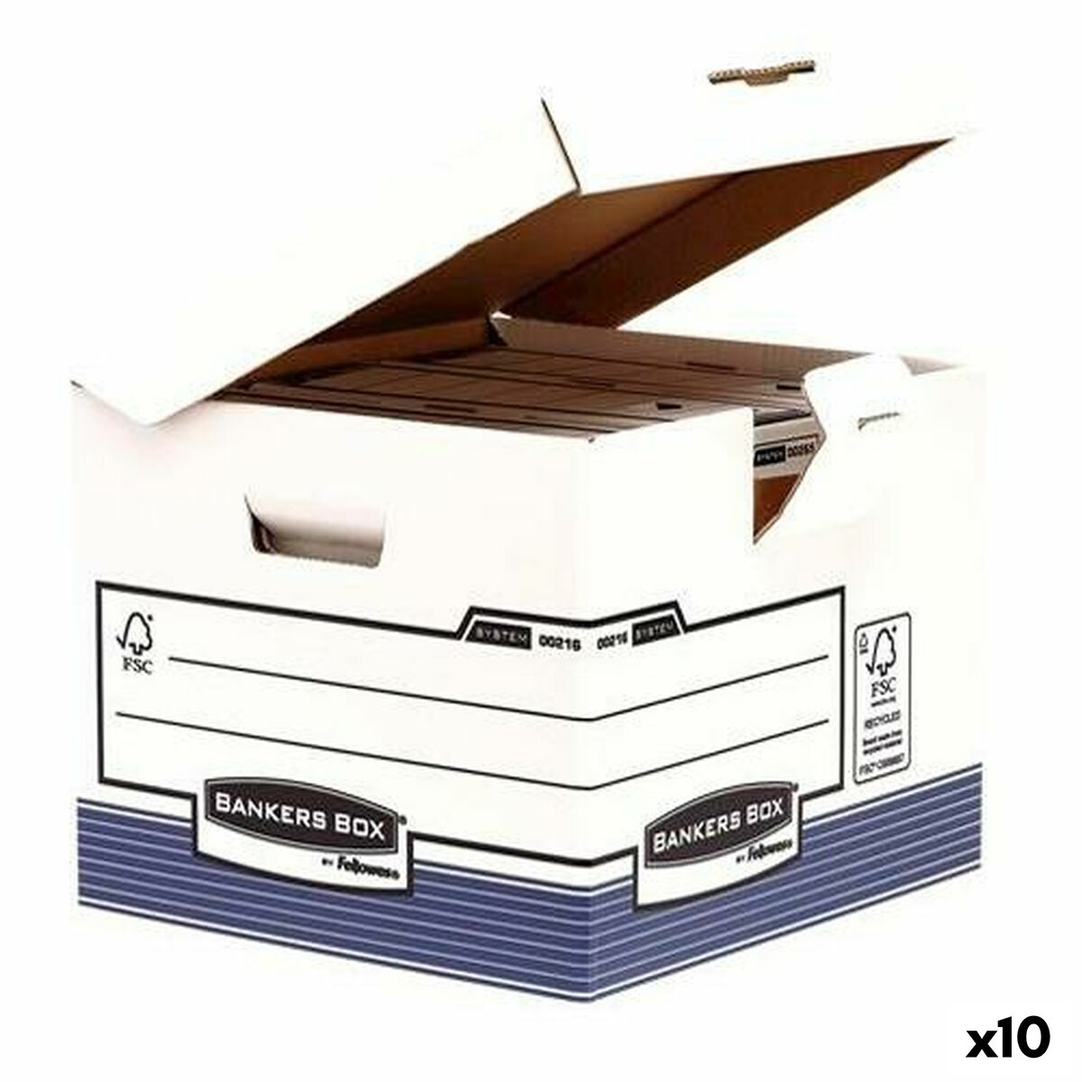 Caja de Archivo Fellowes Azul Blanco A4 31 x 37,7 x 39,5 cm 10 Unidades