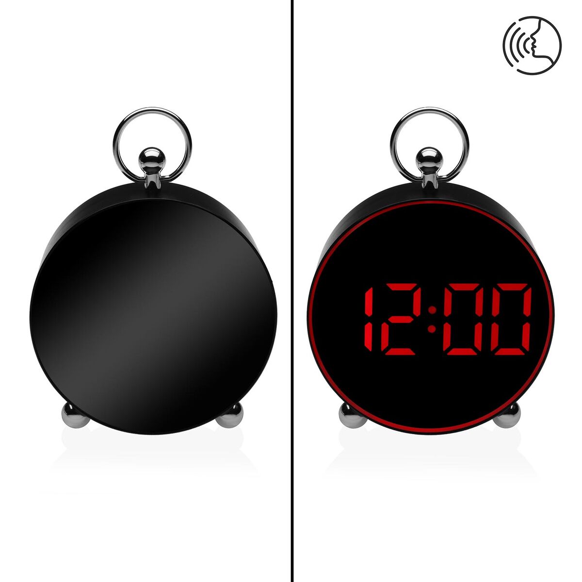 Reloj-Despertador Versa Negro Rojo