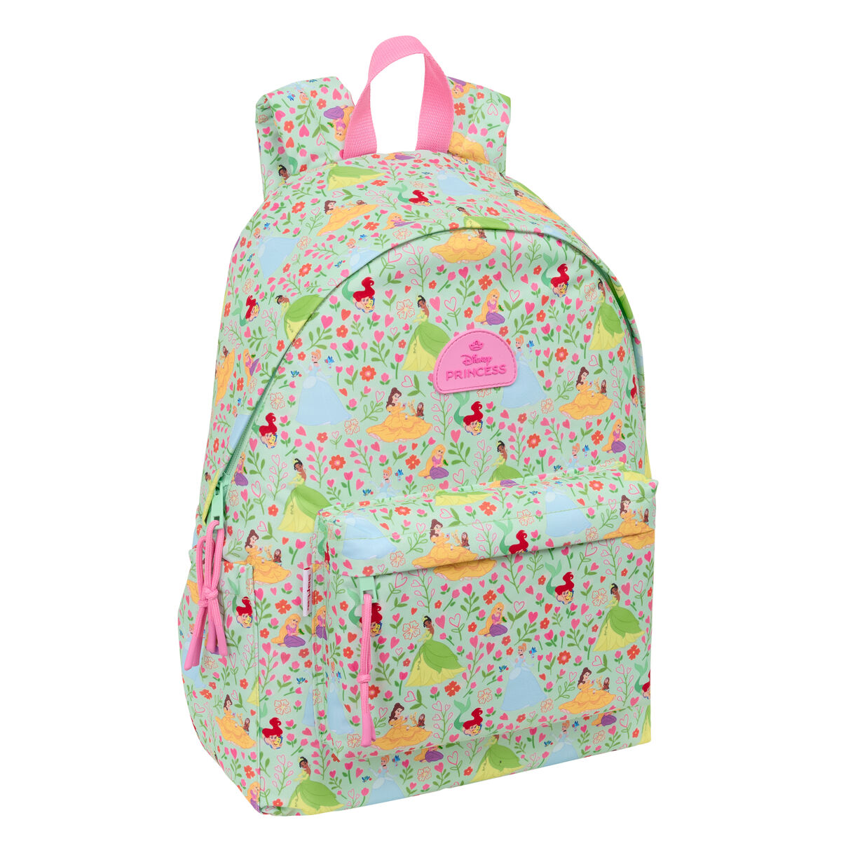 Mochila Escolar Disney Princess Bloom Verde Rosa 31 x 43 x 13 cm