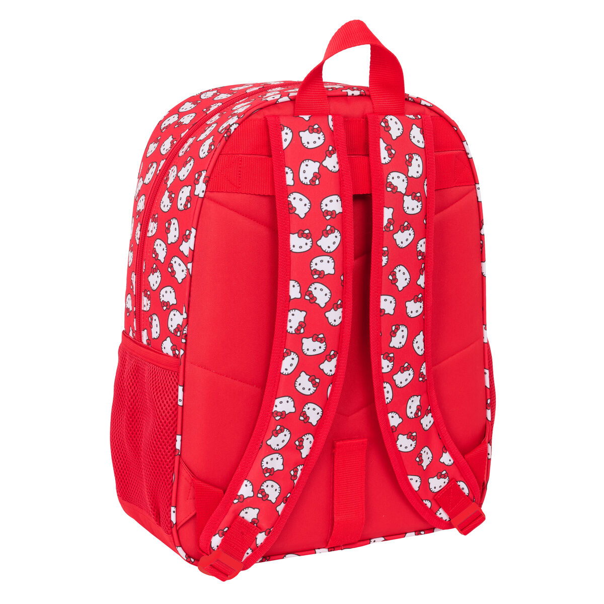 Mochila Escolar Hello Kitty Iconic Blanco Rojo 33 x 42 x 14 cm