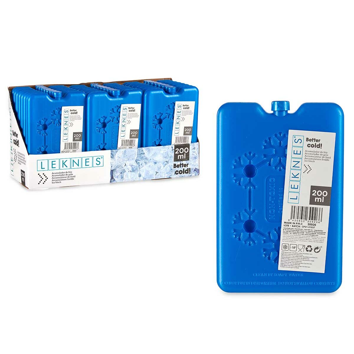 Acumulador de Frío Leknes 200 ml 11 x 16,5 x 1,5 cm (24 Unidades)