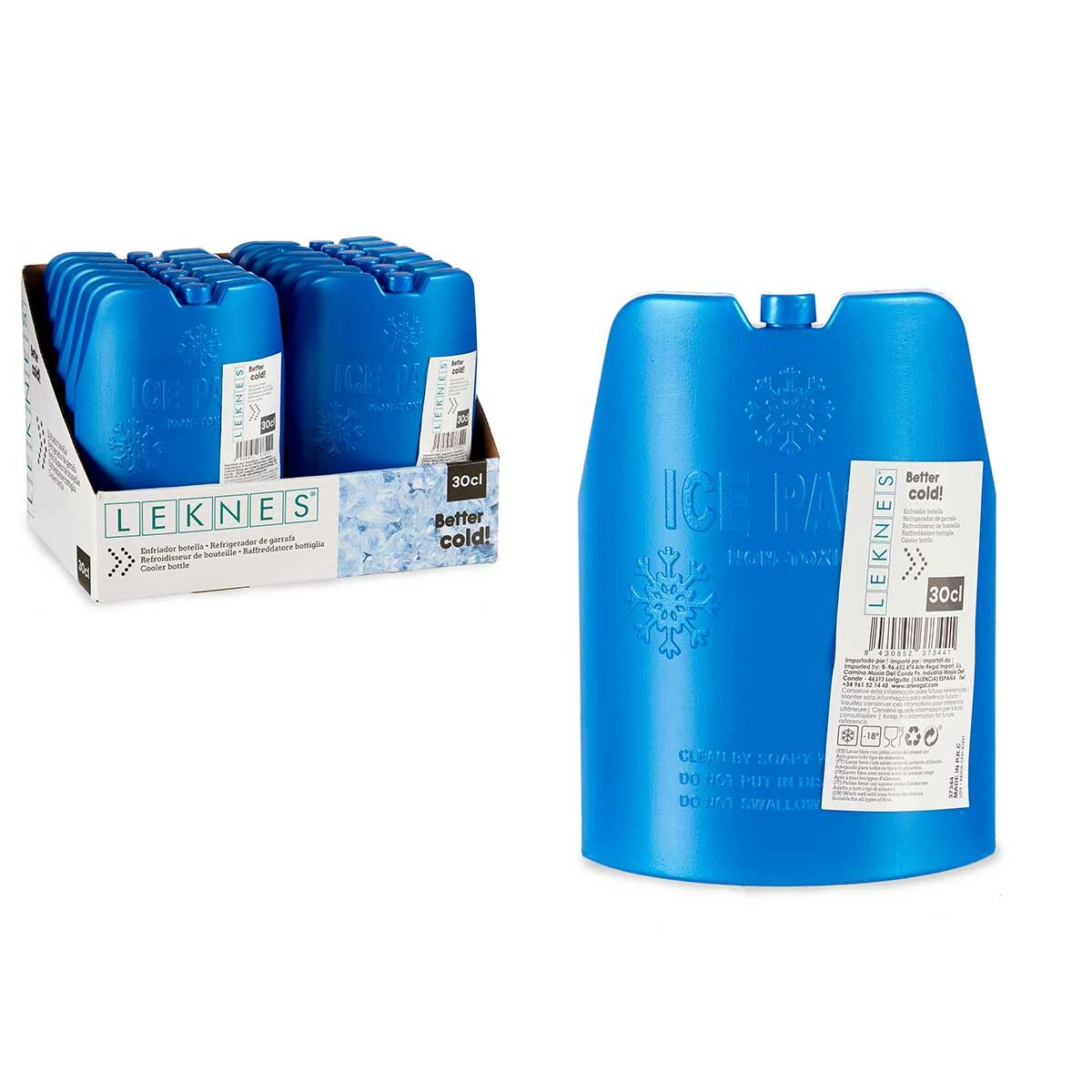 Enfriador de Botellas Leknes Azul Polietileno 300 ml 12 x 17 x 4,5 cm (12 Unidades)
