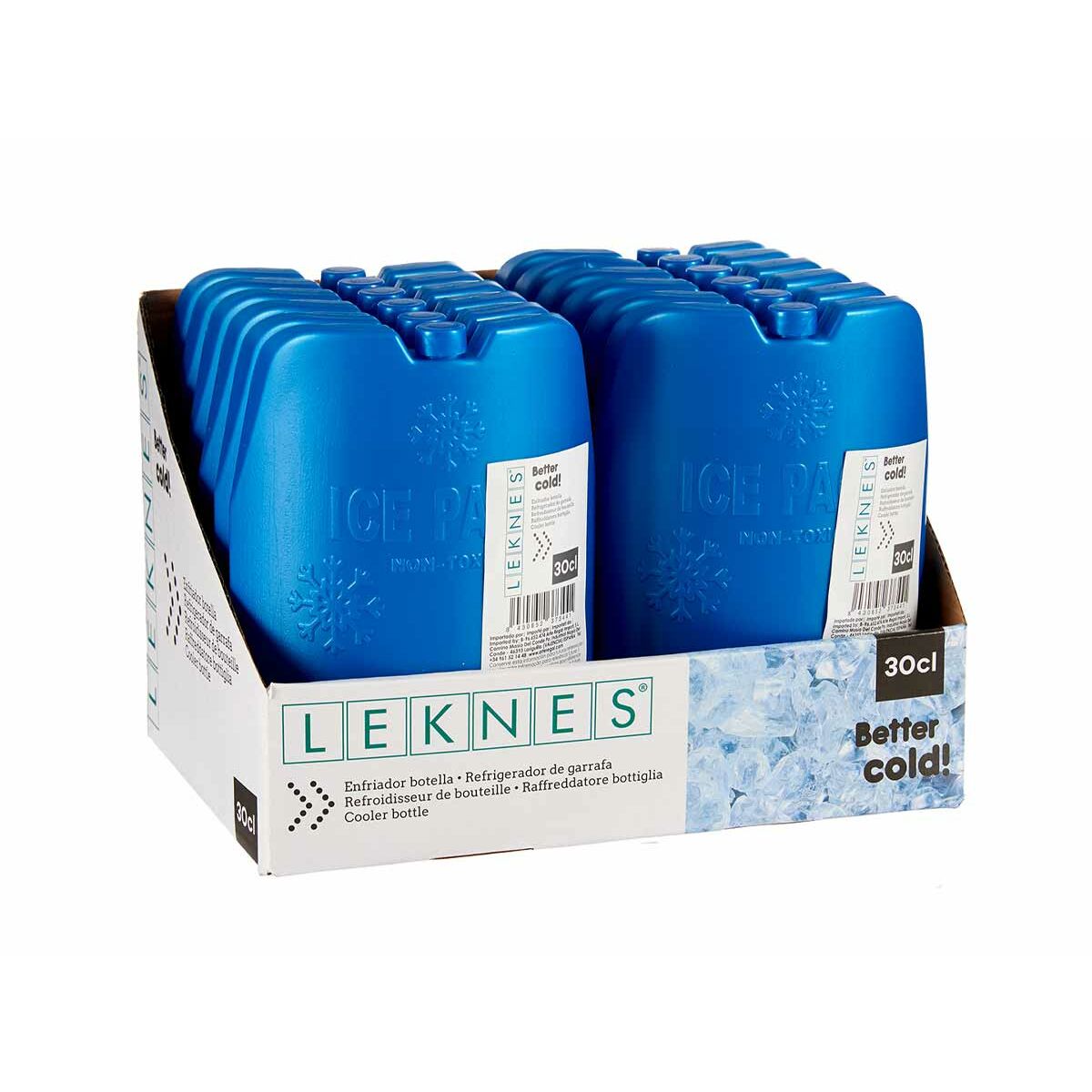 Enfriador de Botellas Leknes Azul Polietileno 300 ml 12 x 17 x 4,5 cm (12 Unidades)