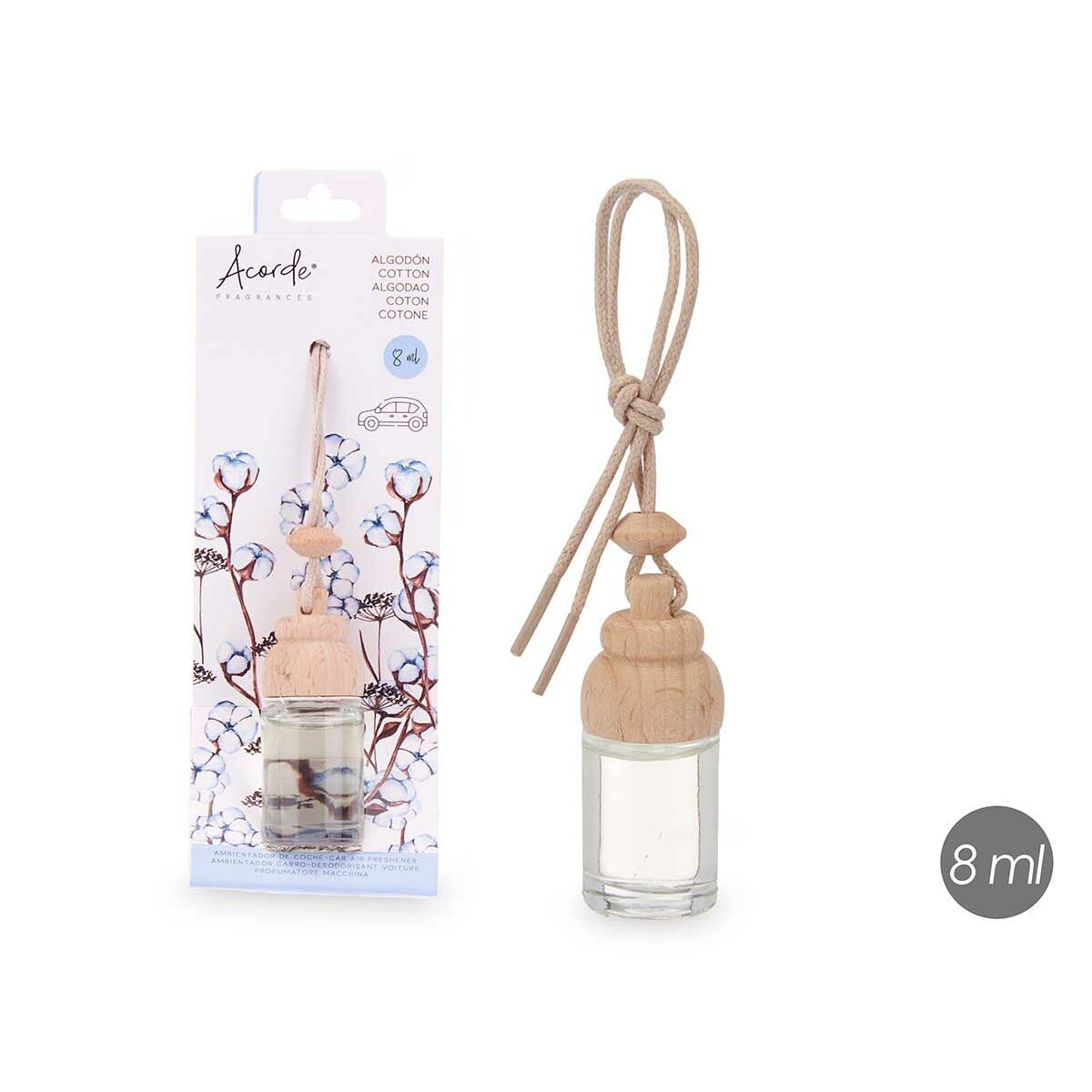 Palillos de Bambú Acorde Vidrio Fragancia Algodón 8 ml (12 Unidades)