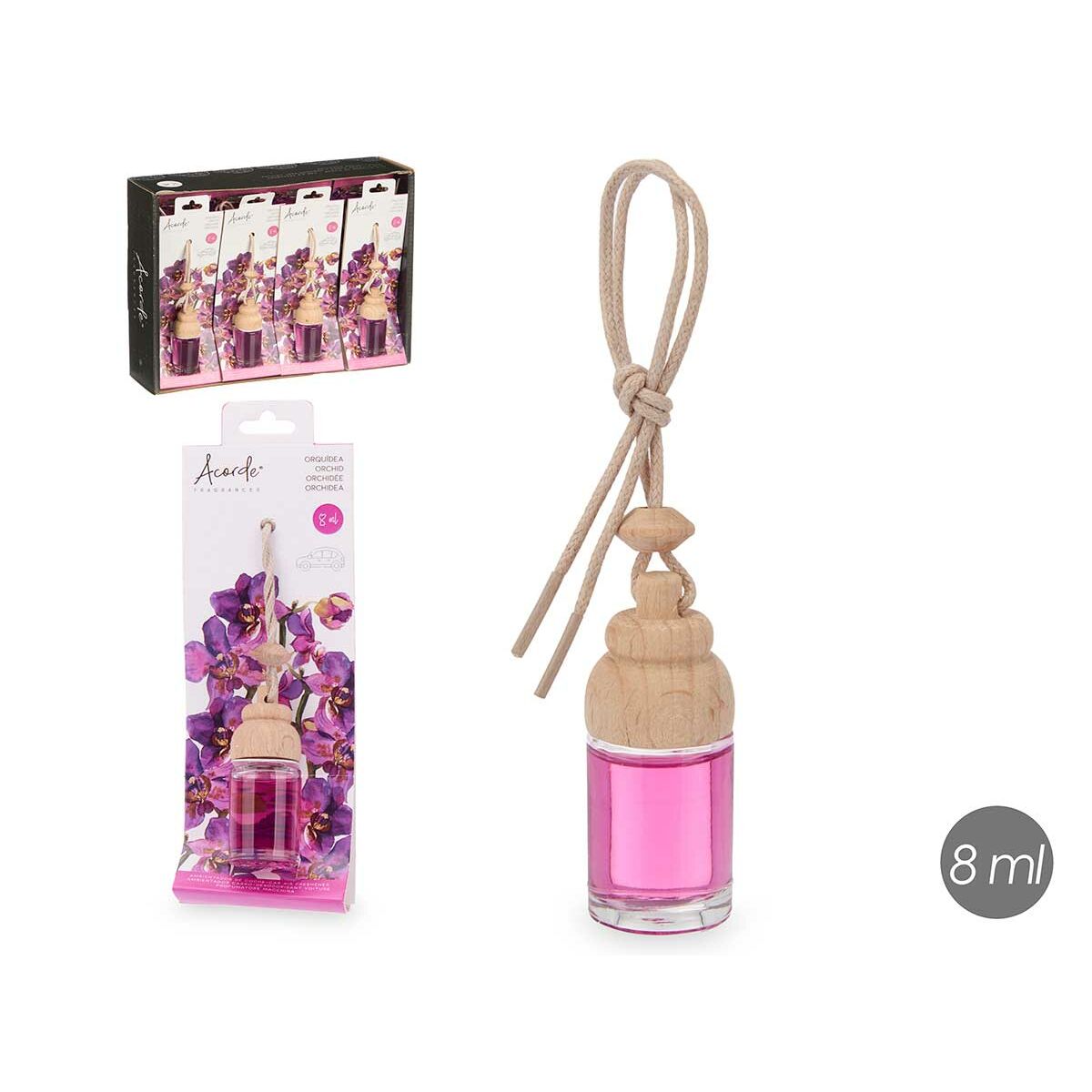 Palillos de Bambú Acorde Vidrio Fragancia Orquídea 8 ml (12 Unidades)