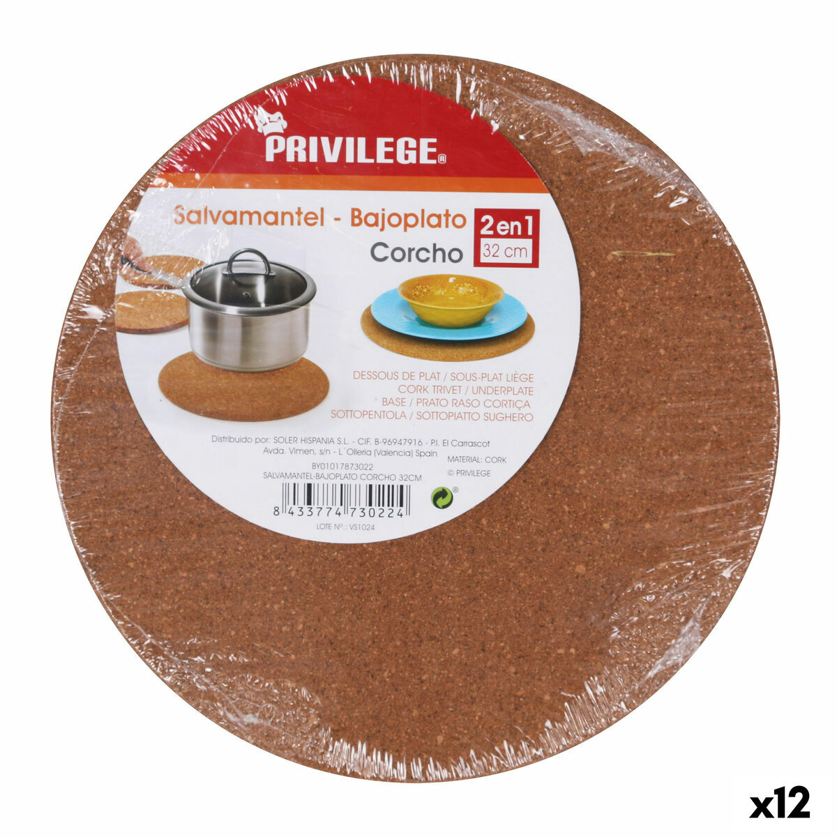 Salvamantel Privilege 32 x 1 cm (12 Unidades)