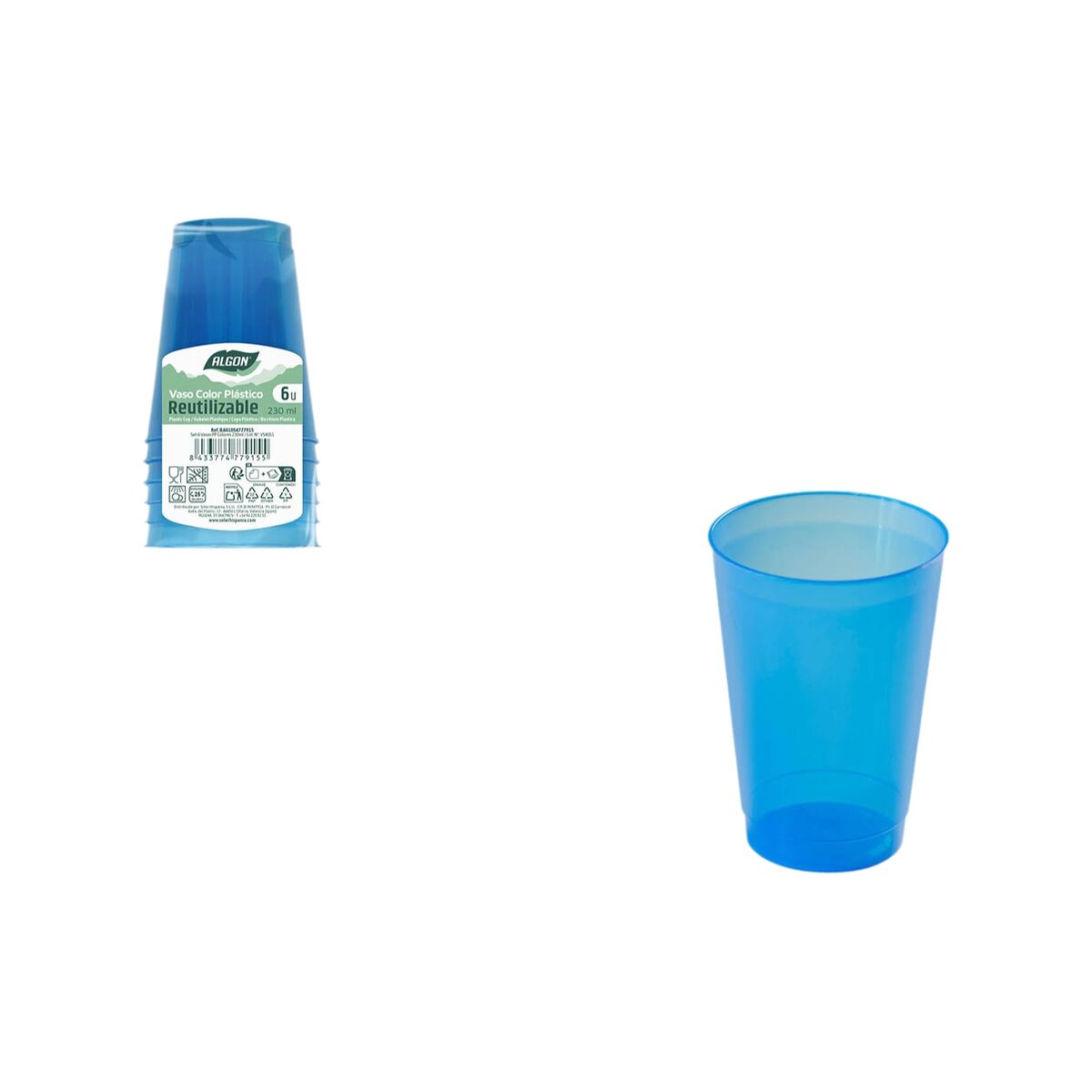 Set de Vasos Algon 230 ml 6 Piezas (24 Unidades)