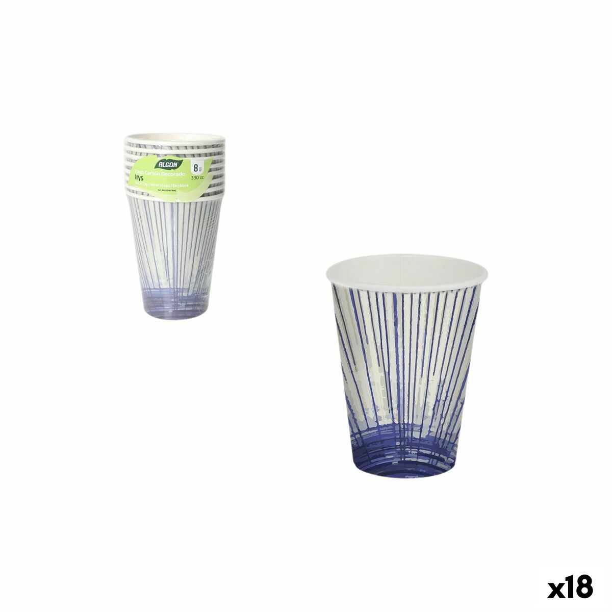 Set de Vasos Inde 330 ml 8 Piezas (18 Unidades)