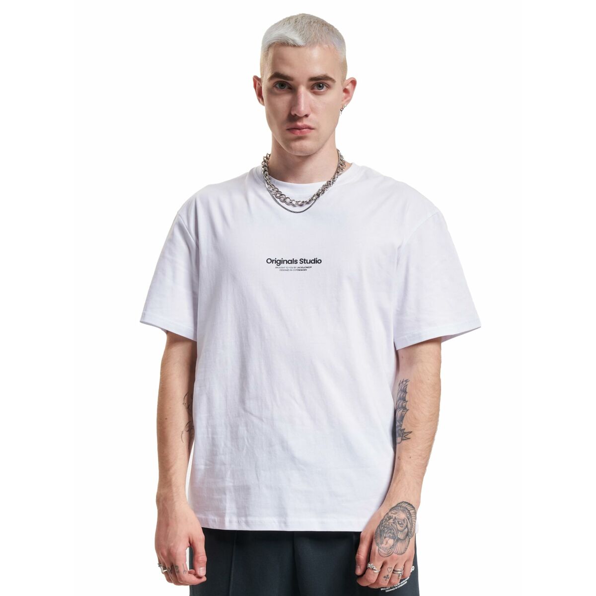 Camiseta de Manga Corta Hombre Jack & Jones JORVESTERBRO TEE SS 12240121 Blanco