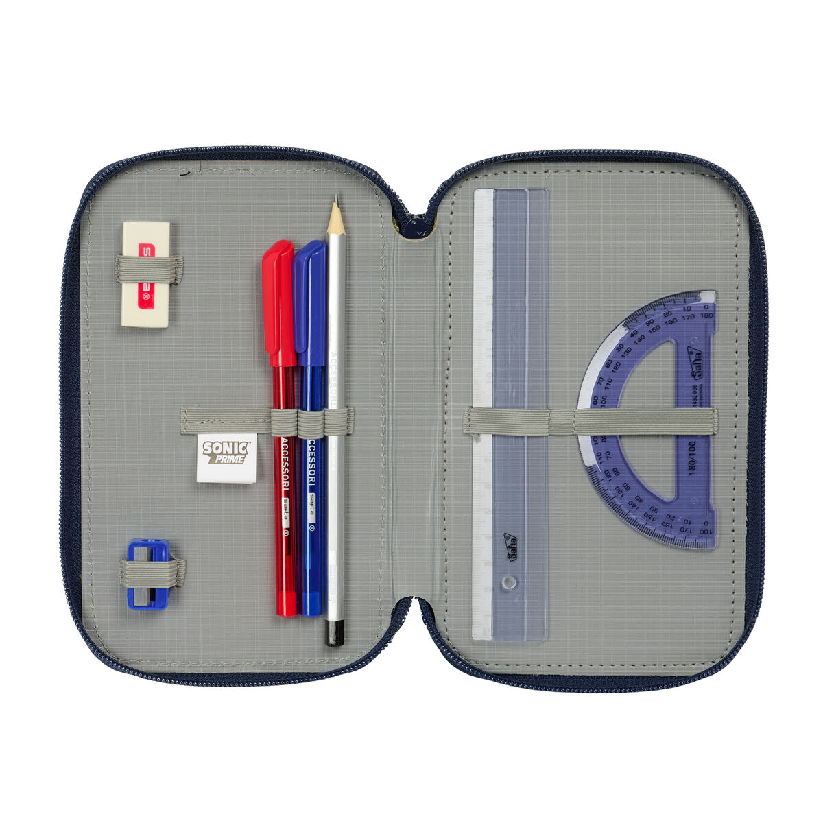 Plumier Triple Sonic City Azul 12,5 x 19,5 x 5,5 cm 37 Piezas