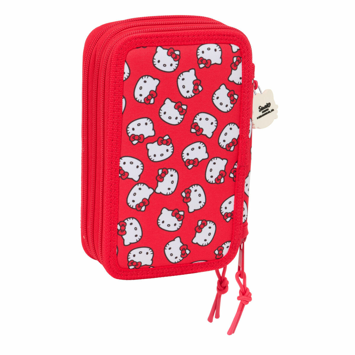 Plumier Triple Hello Kitty Iconic Blanco Rojo 12,5 x 19,5 x 5,5 cm 37 Piezas