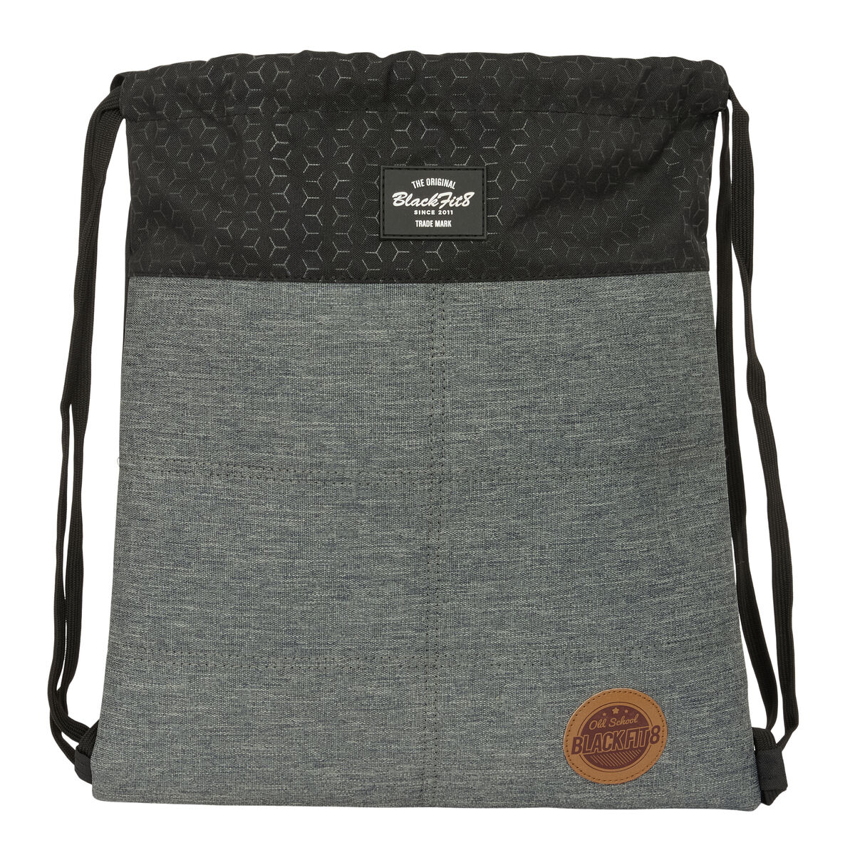 Bolsa Mochila con Cuerdas BlackFit8 Old school Negro Gris 35 x 40 x 1 cm