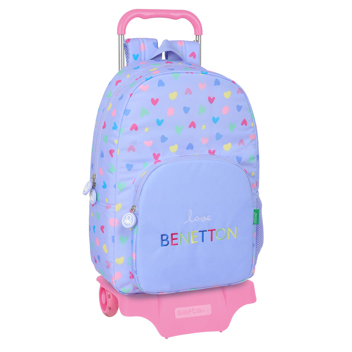 Mochila Escolar con Ruedas Benetton Lila Lila 30 x 46 x 14 cm