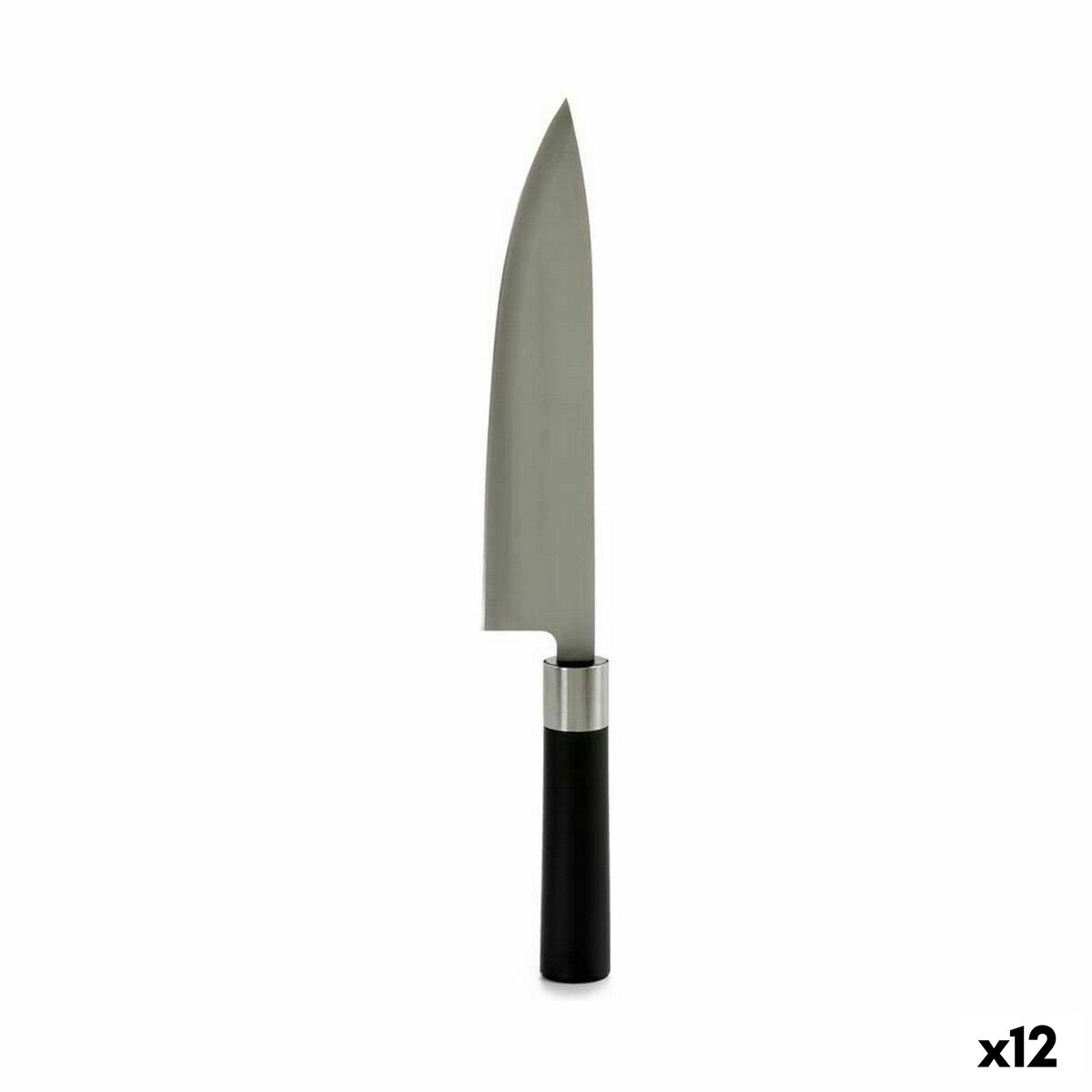 Cuchillo de Cocina Kinvara Negro Plateado Acero Inoxidable Plástico 5 x 33,5 x 2,3 cm 33,5 x 2 x 5 cm (12 Unidades)