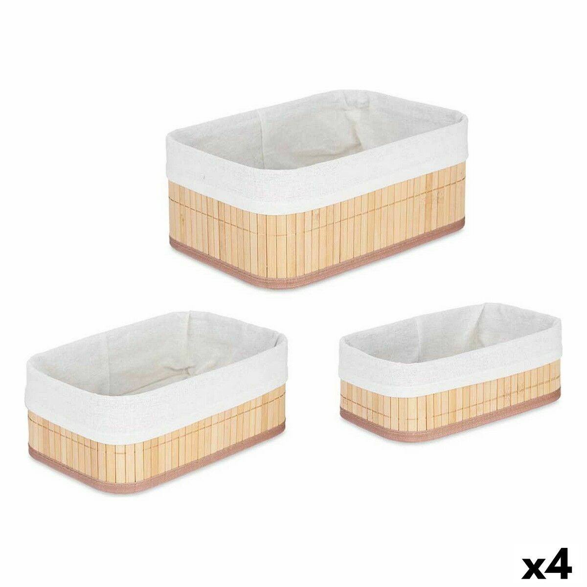 Set de Cajas Organizadoras Apilables Kipit 31 x 12 x 21 cm 4 Unidades