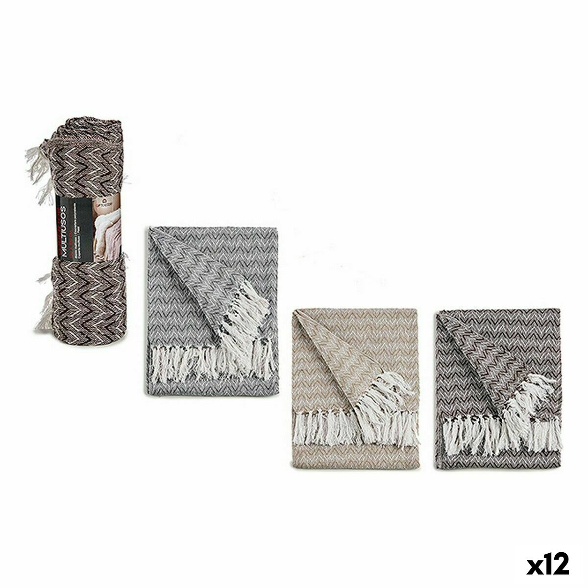 Cubre sofá Gift Decor Marrón Gris Natural 11 x 33 x 11 cm 160 x 130 cm 130 x 0,02 x 160 cm Espiga (12 Unidades)