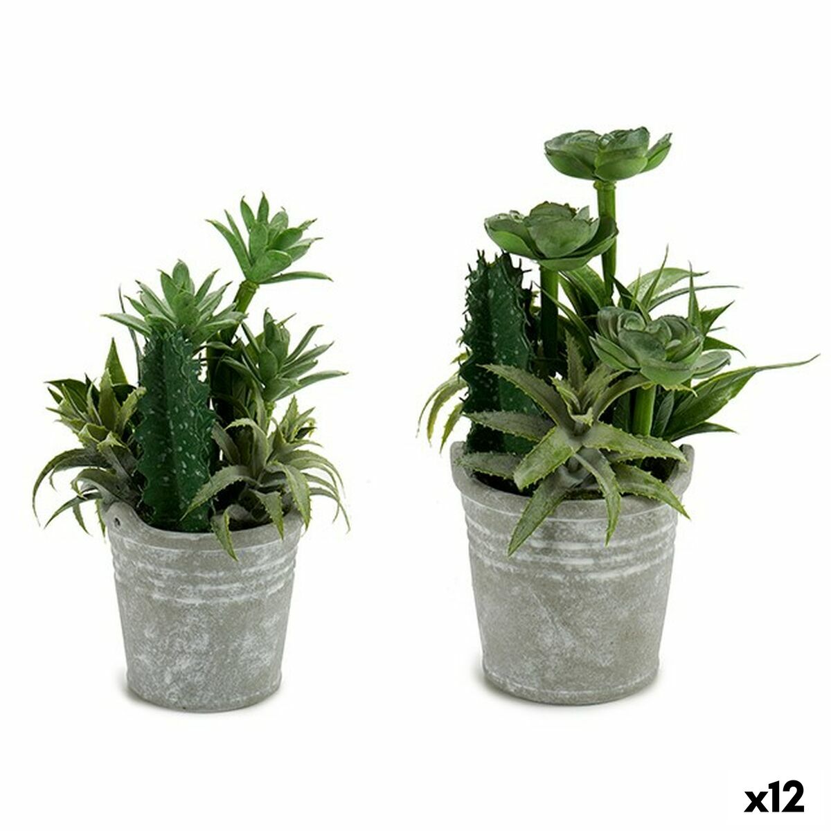 Planta Decorativa Ibergarden Plástico Cemento 15 x 24 x 15 cm (12 Unidades)