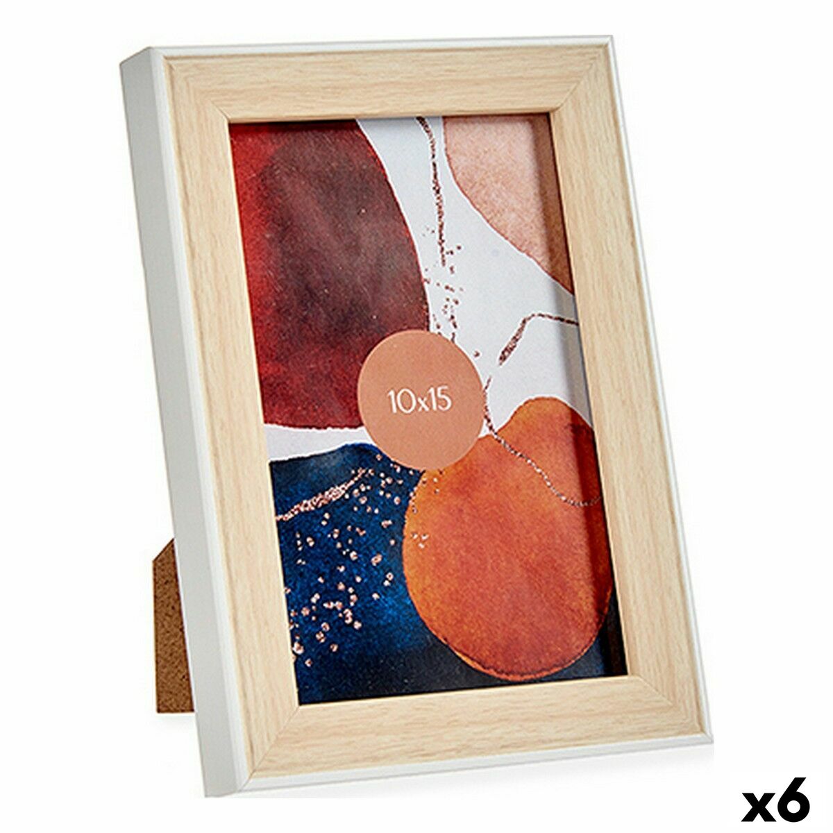 Marco de Fotos Gift Decor Blanco Marrón Natural Vidrio Polipropileno (6 Unidades)