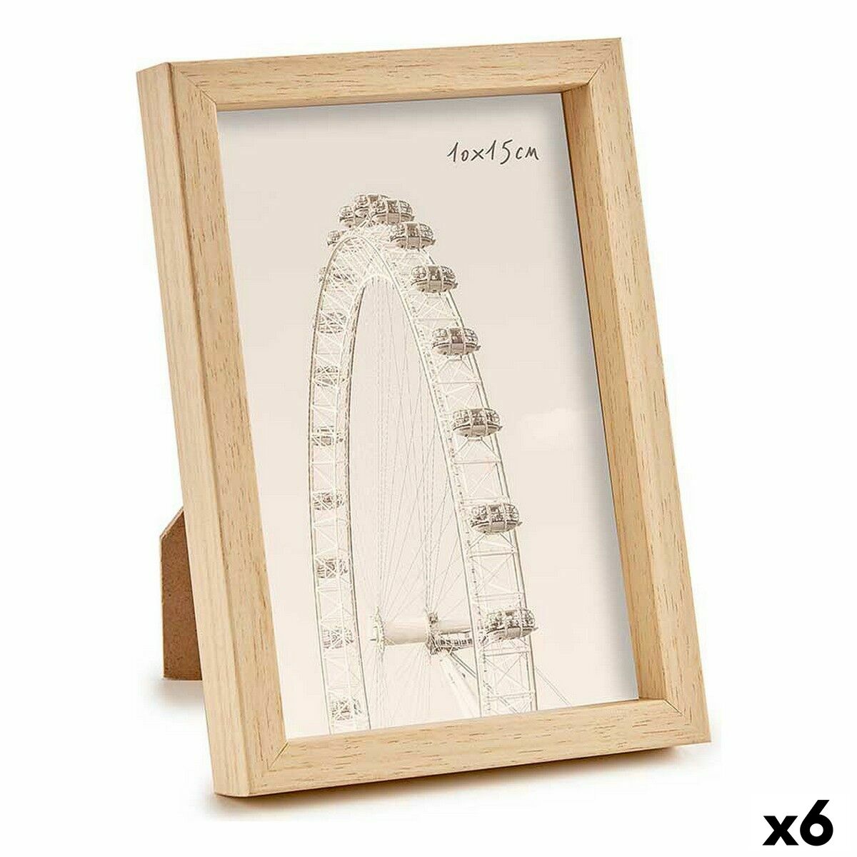 Marco de Fotos Gift Decor Marrón Natural Plástico (6 Unidades)