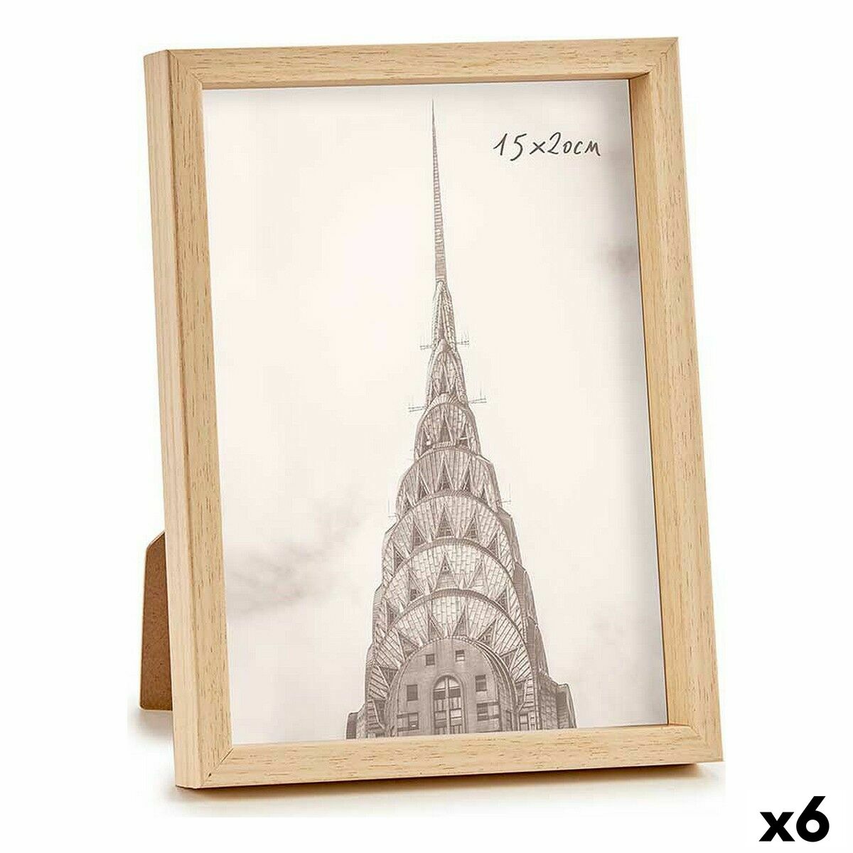 Marco de Fotos Gift Decor Marrón Natural Plástico (6 Unidades)