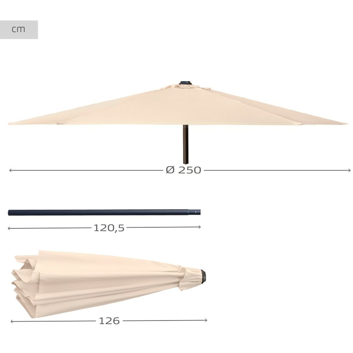 Sombrilla Aktive Beige Ø 250 cm