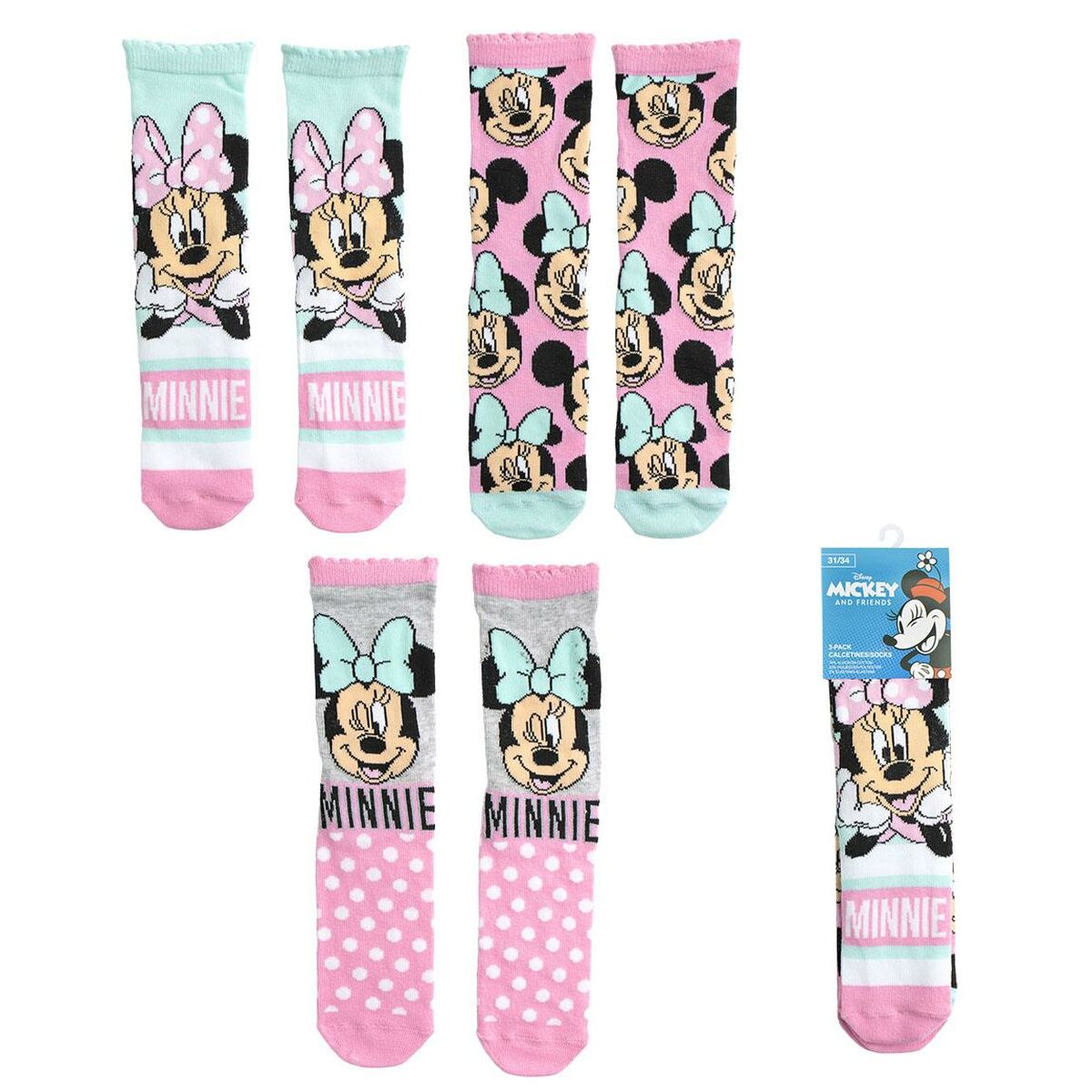 Calcetines Minnie Mouse 3 pares