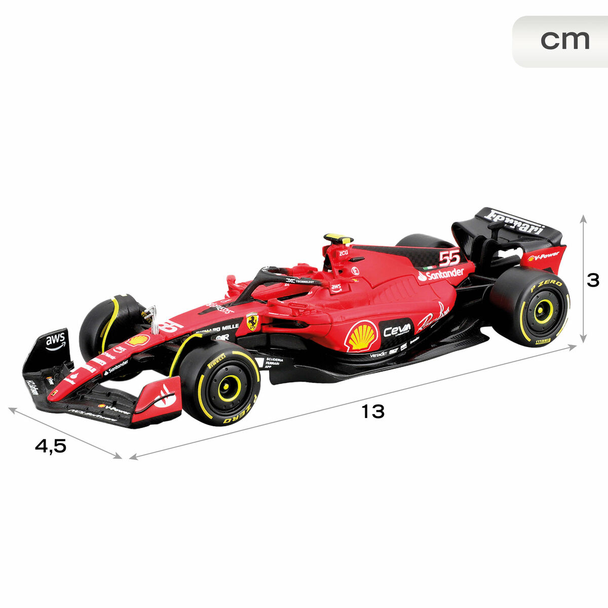 Coche Bburago Ferrari F1 SF23 1:43 2 Piezas