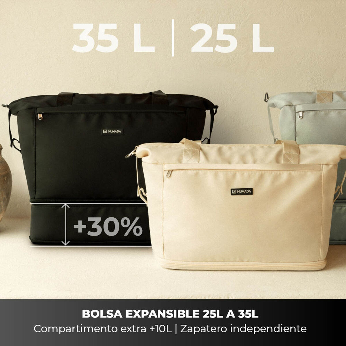 Bolsa de Viaje Numada Beige 35 L