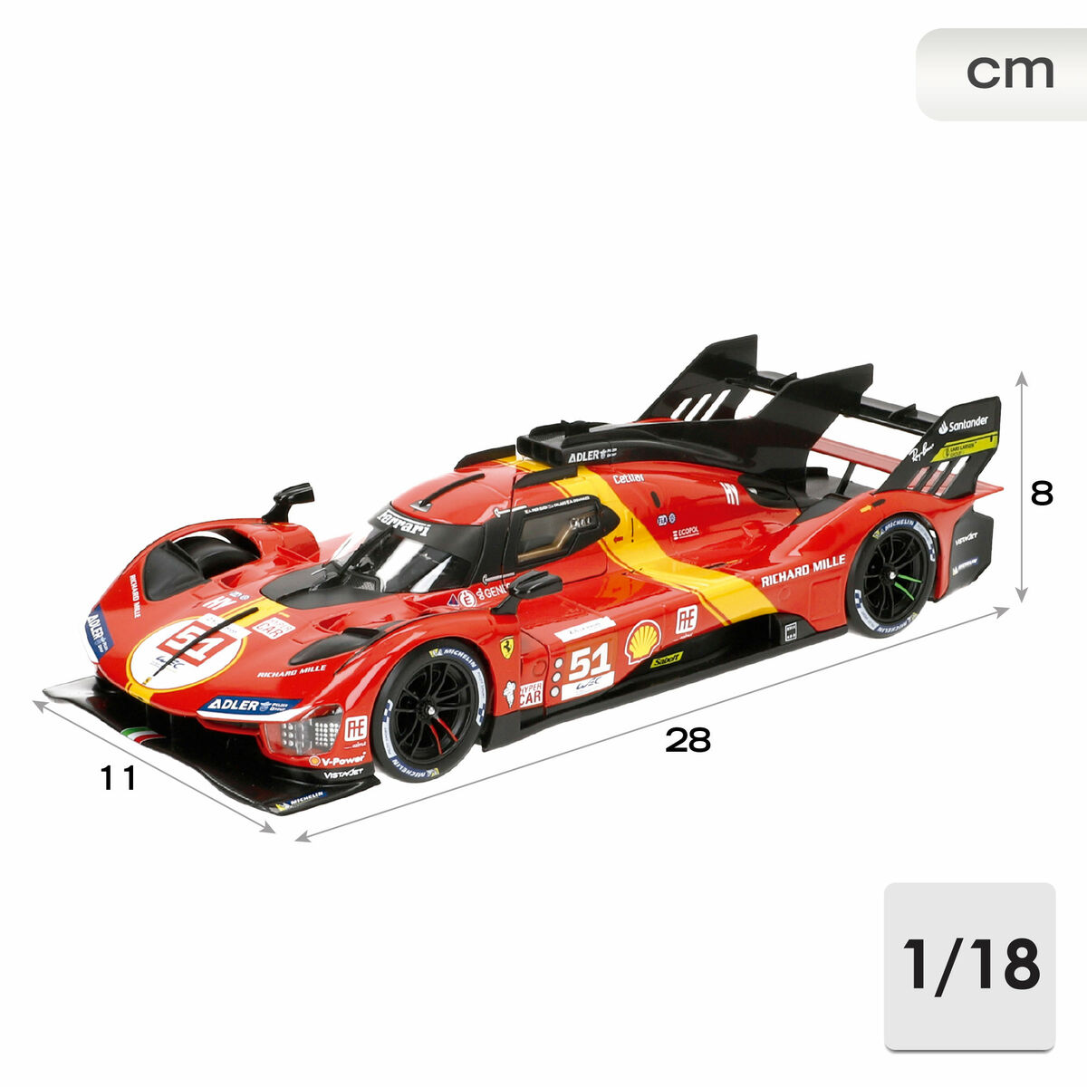 Coche Bburago Ferrari Racing 499 LMH #51 1:18