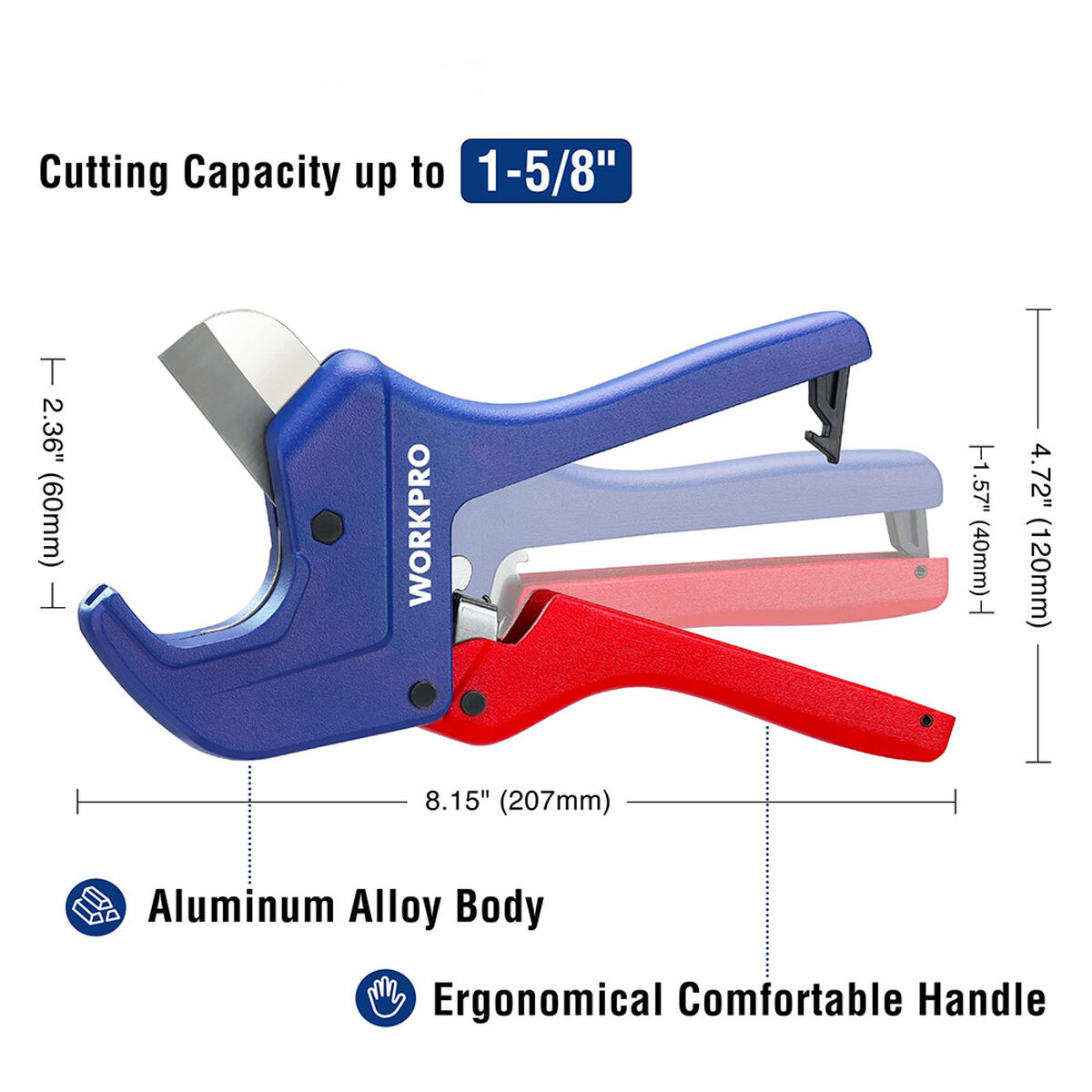 Cortador de tubos Workpro 60 mm