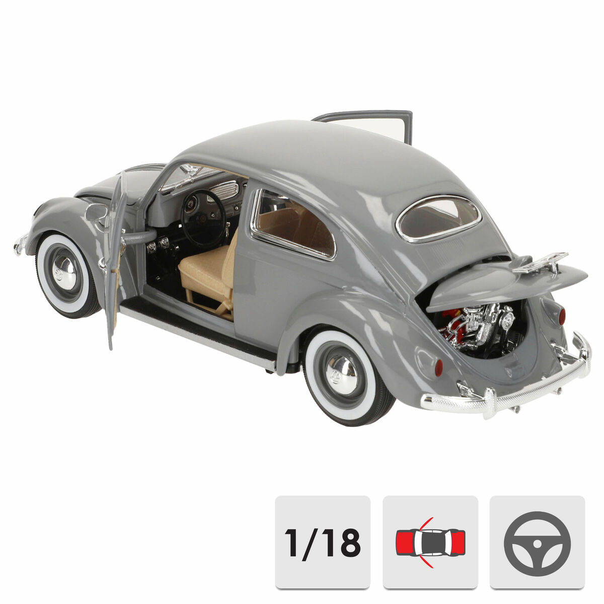 Coche Bburago GT-Volkswagen Kafer Beetle (1955) 1:18