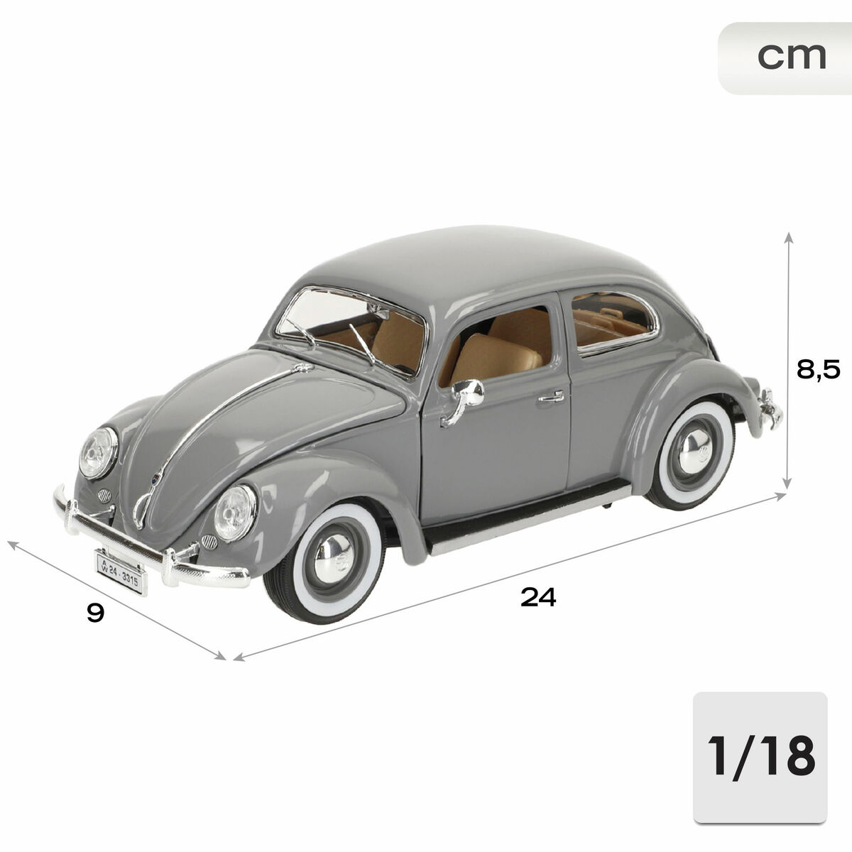 Coche Bburago GT-Volkswagen Kafer Beetle (1955) 1:18